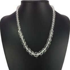 Bergkristall Collier Damen 925 Silber – 6–14 mm facettiert 50 cm