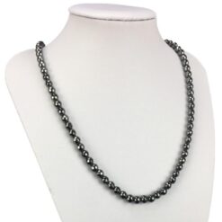 Hämatit Halskette Damen 6 mm – facettiert 128-cut 53 cm