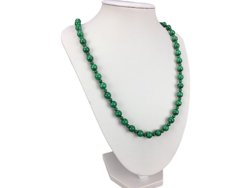 Malachit Halskette Damen 4–6 mm AA – Edelstein Schmuck 60 cm
