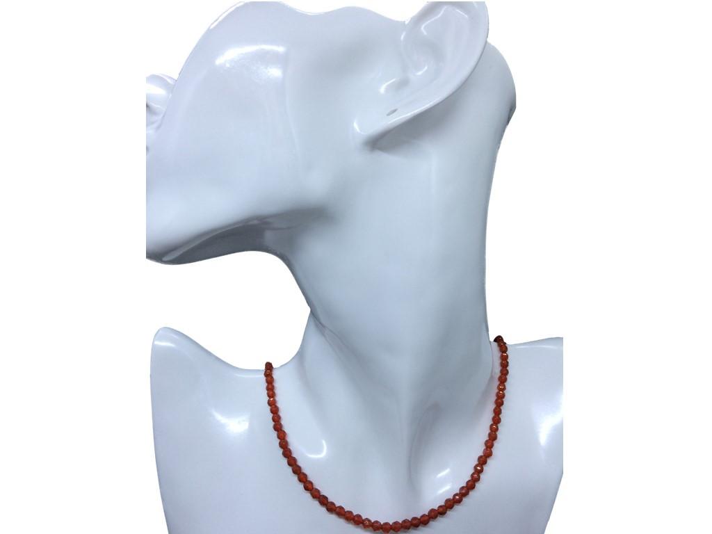 Karneol Herrenkette 4 mm facettiert – Edelstein Halskette
