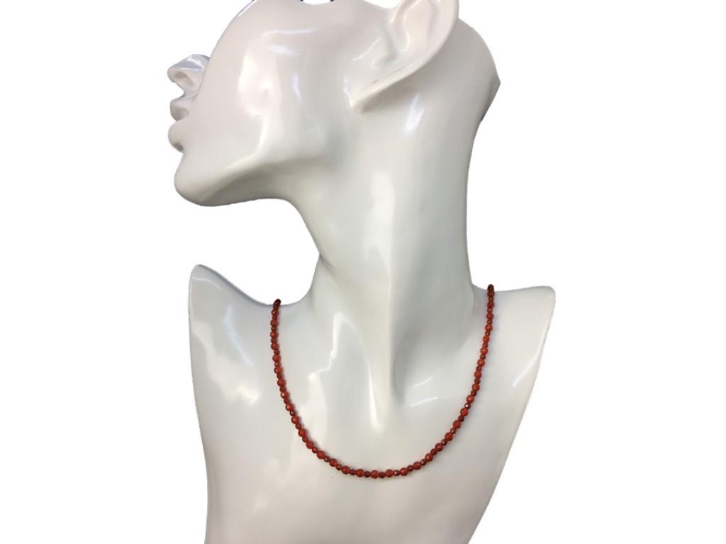 Karneol Herrenkette 3–4 mm facettiert – Edelstein Halskette