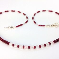 Rubin Rosenquarz Halskette Damen – 27 ct Edelstein Schmuck