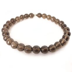 Rauchquarz Armband 6,5 mm – Edelstein Armband Damen facettiert