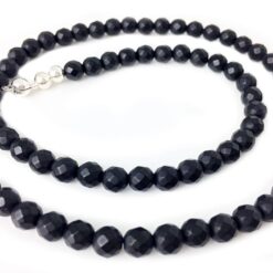 Onyx Herrenkette 6 mm matt facettiert – Edelstein Halskette