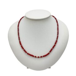 Karneol Halskette Damen – 3–4 mm facettiert AA 45,5 cm