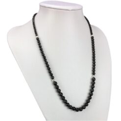 Turmalin Schörl Halskette Damen 4–8 mm facettiert – 55,5 cm