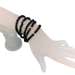 Turmalin Schörl Armband facettiert 4 mm – Edelstein Armband