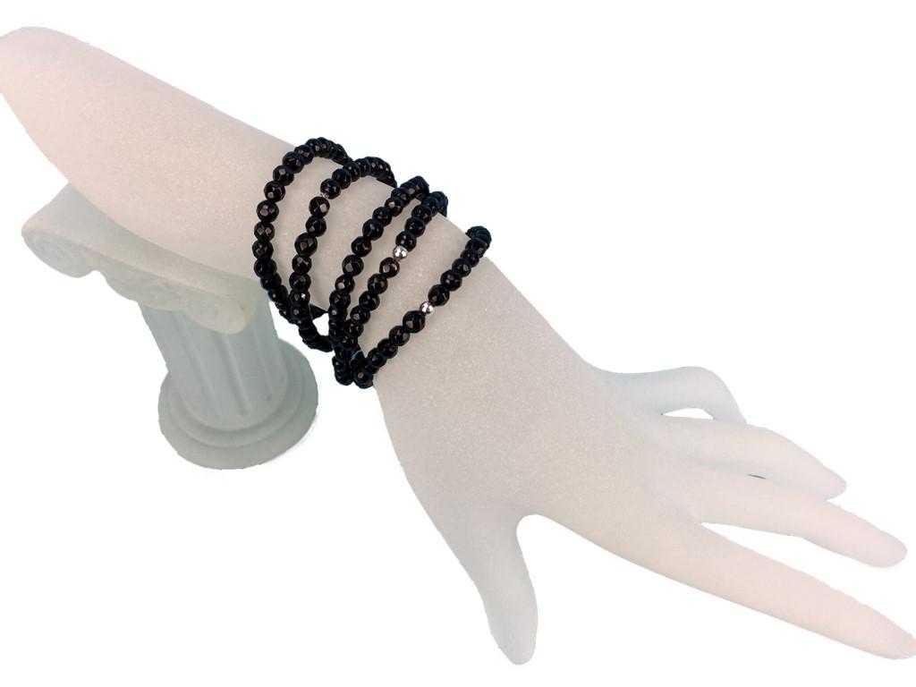 Turmalin Schörl Armband facettiert 4 mm – Edelstein Armband