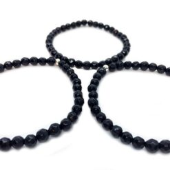 Turmalin Schörl Armband Herren 4 mm – Edelstein Armband facettiert
