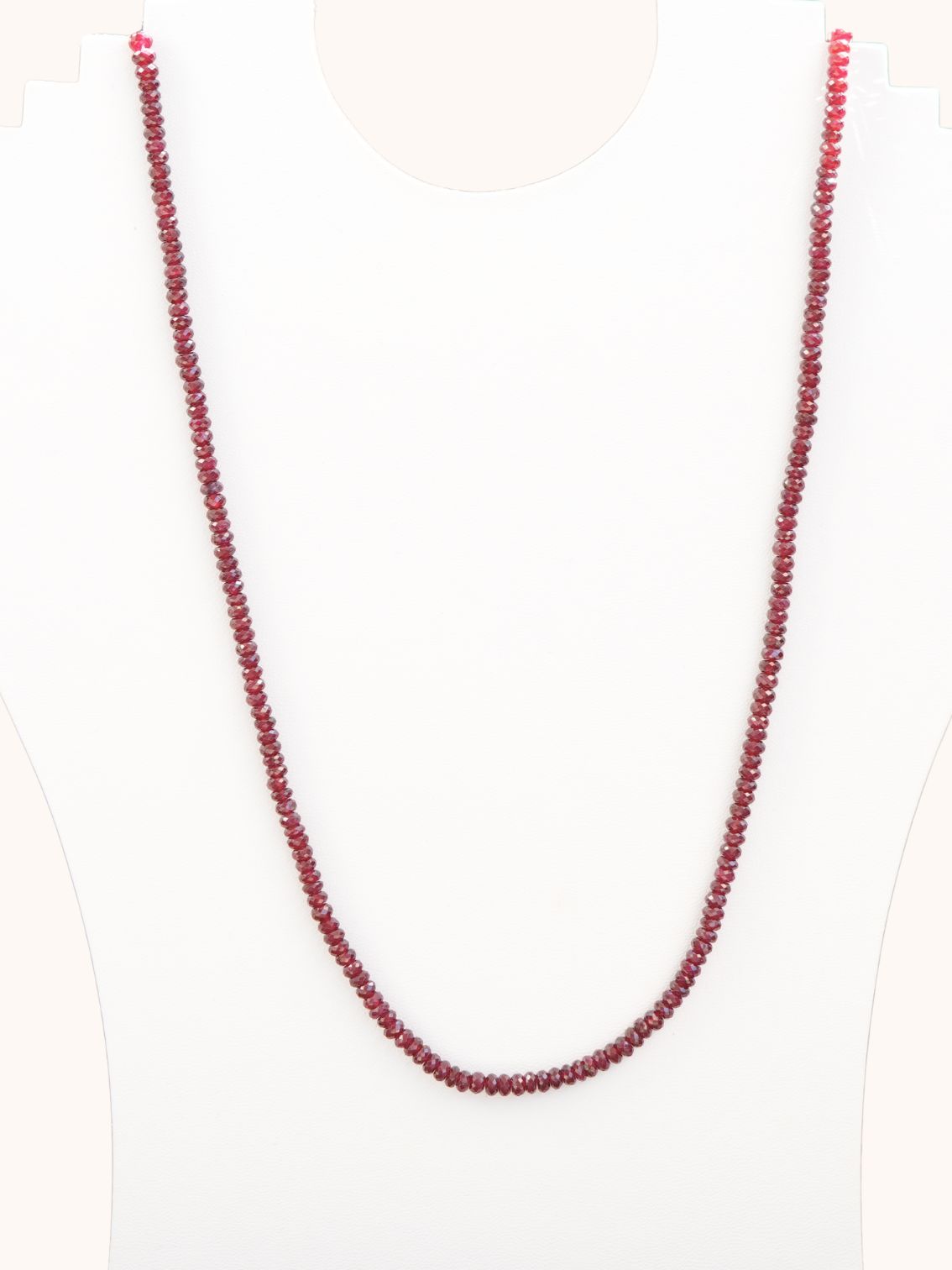 Rubin Herrenkette facettierte Rondelle – Edelstein Halskette