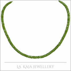 Alternative view of Peridot Halskette Damen 4,5 mm AA – 90 ct Edelstein 42,5 cm